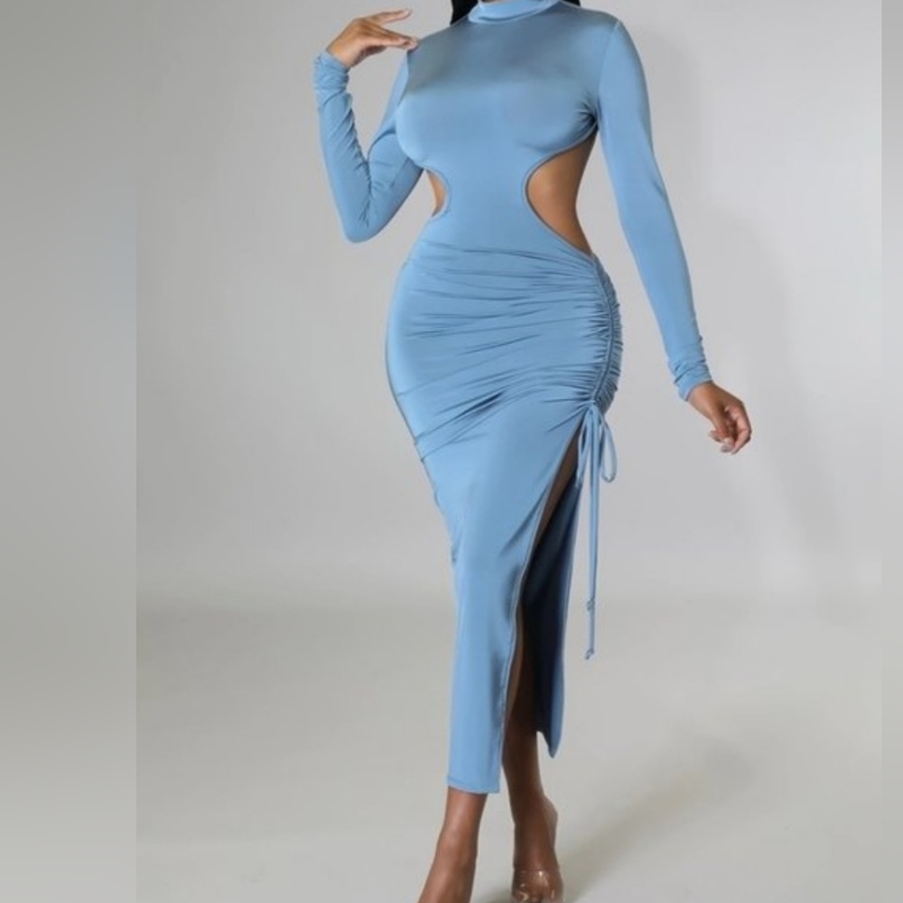Blue bodycon dress